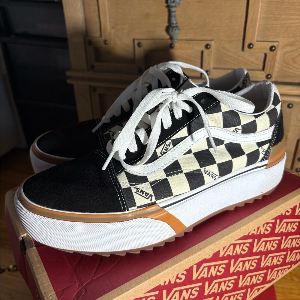 Vans Old Skool Stacked Checkerboard Platform Sneakers